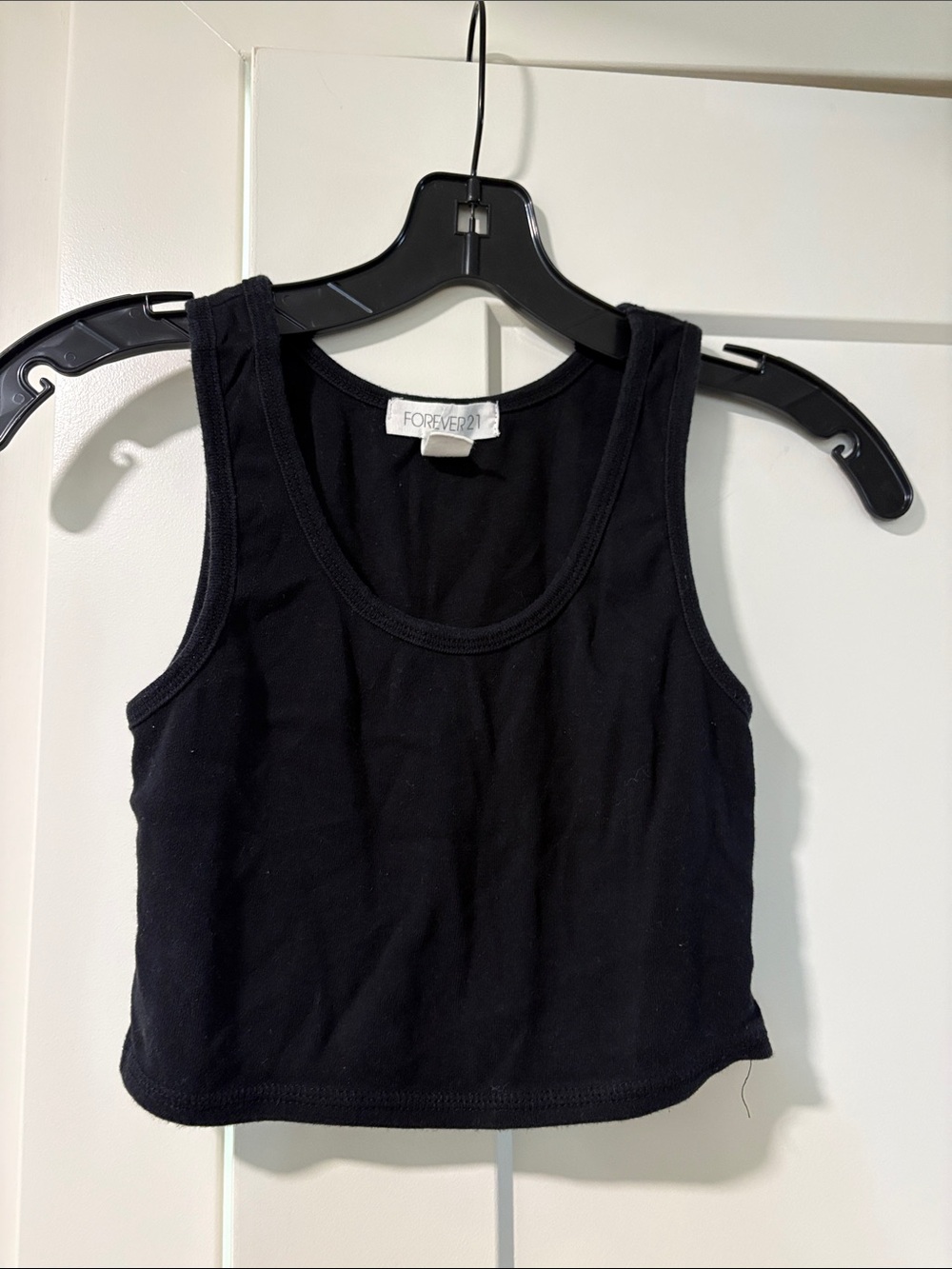 Forever 21 Black Ribbed Tank Crop
